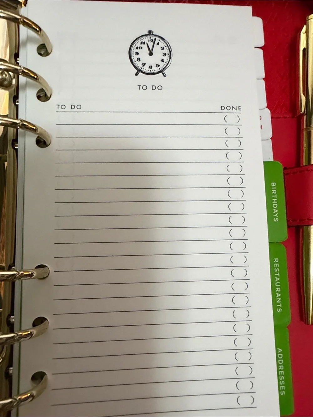 kate spade Red Pebbled Leather Zip Wesley planner Gold 6 ring agenda zippered